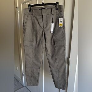 Women's Black and White Checkered Cropped Pants